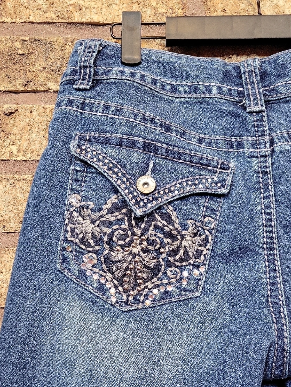 Nine West Denim Rolled Cuff Women's Shorts Size 6 Flap Pockets - Picture 7 of 14